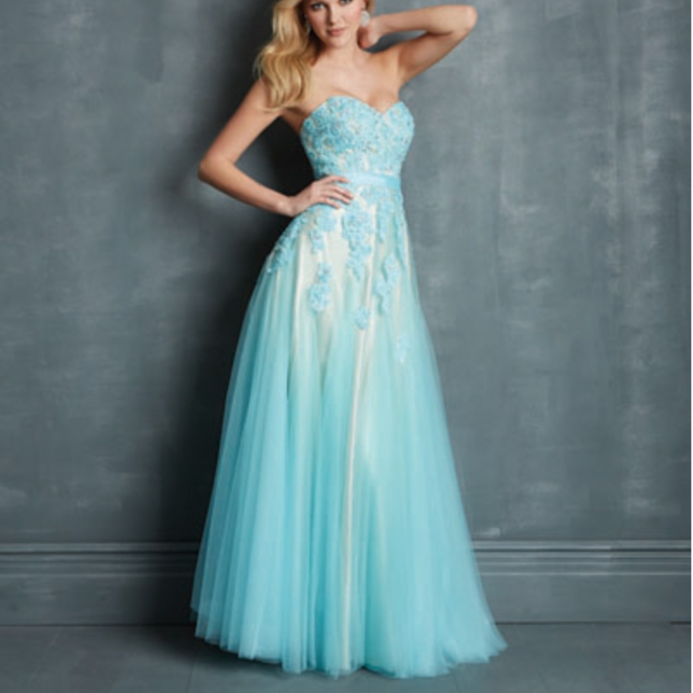 Allure Turquoise Beaded Prom Dress